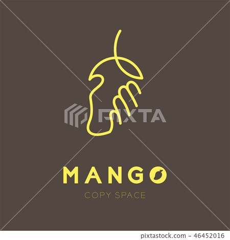 Hand holding Mango fruit icon set design 46452016
