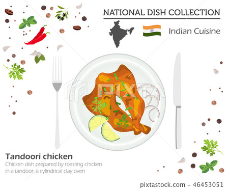 Indian Cuisine. Asian national dish collection 46453051