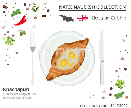 Georgian Cuisine. Asian national dish collection 46453052