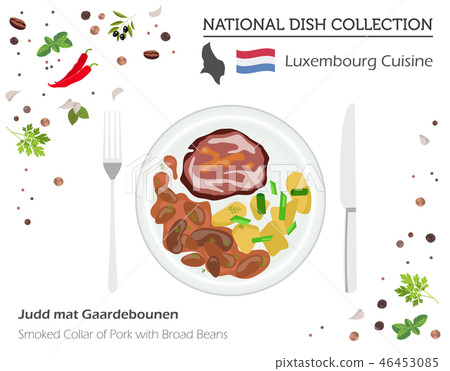 Luxembourg Cuisine. European dish collection Luxembourg Cuisine. European dish collection 46453085