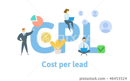 CPS, Cost Per Lead. Concept with keywords, letters, and icons. Flat vector illustration. Isolated on CPS, Cost Per Lead. Concept with keywords, letters, and icons. Flat vector illustration. Isolated on 46453524