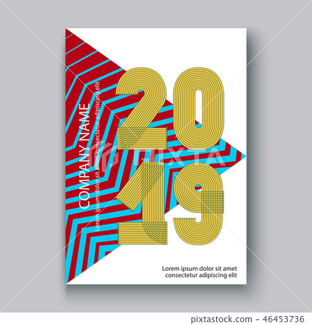 Cover Annual Report numbers 2019, modern design Cover Annual Report numbers 2019, modern design 46453736