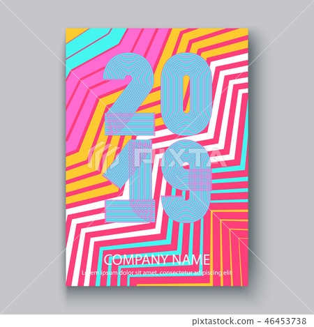 Cover Annual Report numbers 2019, modern design 46453738