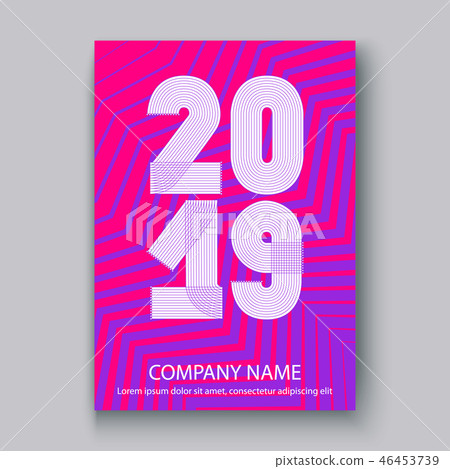 Cover Annual Report numbers 2019, modern design Cover Annual Report numbers 2019, modern design 46453739