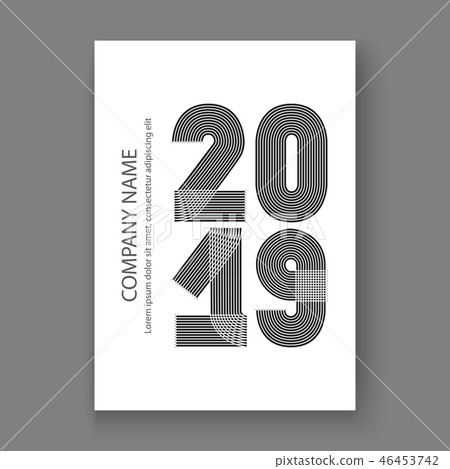 Cover Annual Report numbers 2019, modern design Cover Annual Report numbers 2019, modern design 46453742