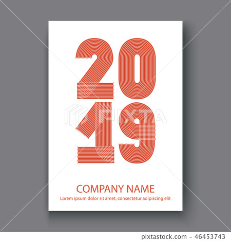 Cover Annual Report numbers 2019, modern design Cover Annual Report numbers 2019, modern design 46453743