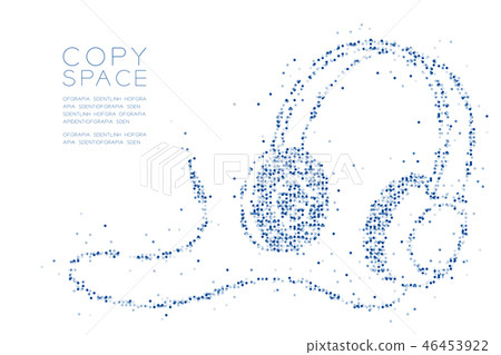 Abstract Geometric Circle dot pixel Headphone 46453922