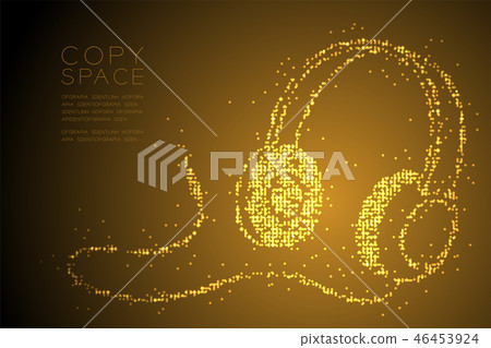 Abstract Geometric Circle dot pixel Headphone 46453924