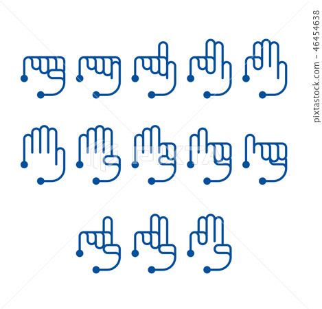 Hand finger counting number icons sign language Hand finger counting number icons sign language 46454638