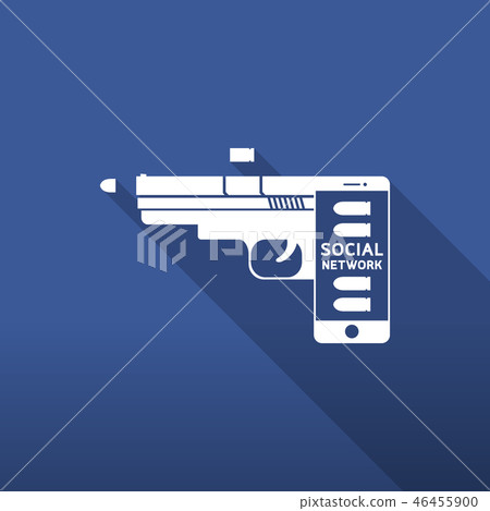 Mobile gun white color social network is weapon Mobile gun white color social network is weapon 46455900