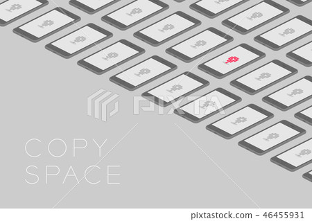 Smartphones black isometric flat design map marker 46455931