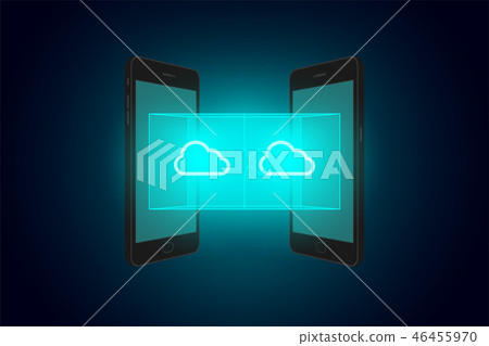 Two smartphone with jigsaw puzzle 3d and cloud 46455970