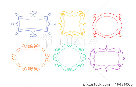 Decorative frames of different shapes with space for text, design elements can be used for banner Decorative frames of different shapes with space for text, design elements can be used for banner 46456006