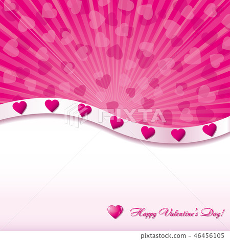 Pink valentine card with hearts Pink valentine card with hearts 46456105