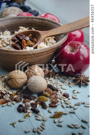 Close up image of bowl of healthy gluten free oatm Close up image of bowl of healthy gluten free oatm 46456357