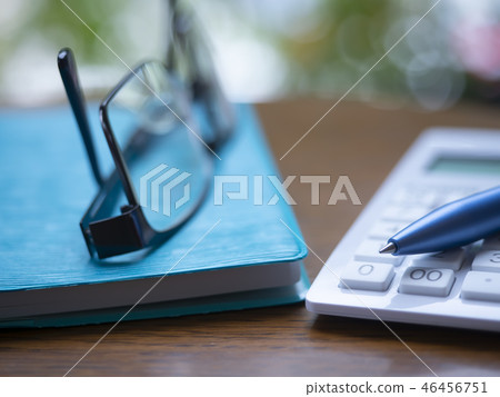 Business image · glasses · notebook · calculator 46456751