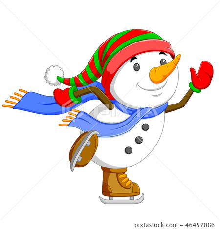 a big snowman is dancing and jumping a big snowman is dancing and jumping 46457086