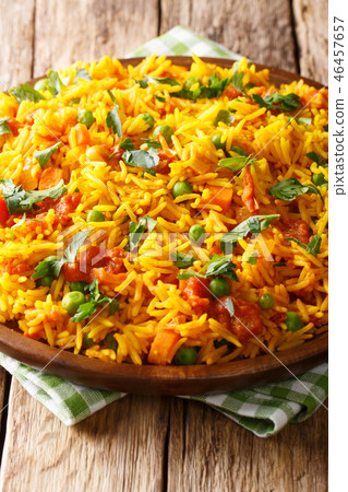 Indian food Tawa Pulao rice with vegetables Indian food Tawa Pulao rice with vegetables 46457657