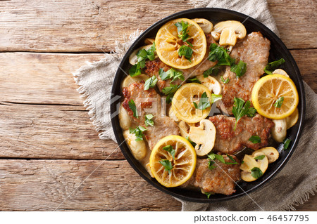 Tasty Italian fillet of veal scaloppini Tasty Italian fillet of veal scaloppini 46457795