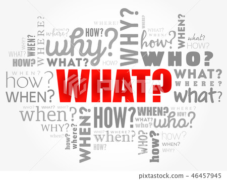 WHAT? - Questions, word cloud background 46457945