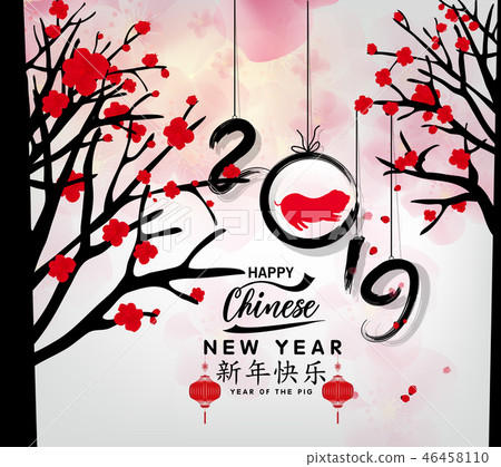 Happy Chinese New Year 2019, Year of the Pig. Happy Chinese New Year 2019, Year of the Pig. 46458110