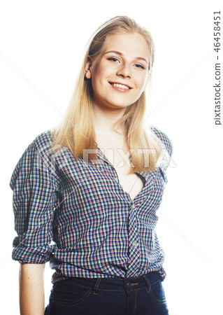 young pretty stylish blond hipster girl posing emotional isolate young pretty stylish blond hipster girl posing emotional isolate 46458451