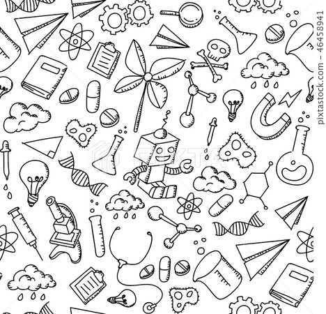 Seamless pattern background Science Equipment kids 46458941