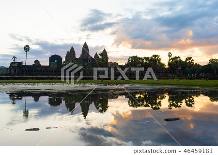 water reflection of Angkor Wat in Cambodia 46459181