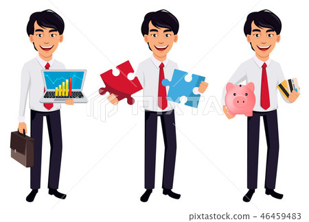 Asian business man, concept of cartoon character Asian business man, concept of cartoon character 46459483
