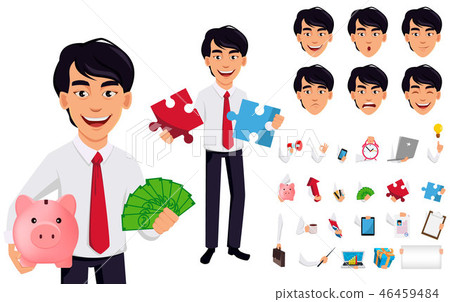 Asian business man, concept of cartoon character 46459484