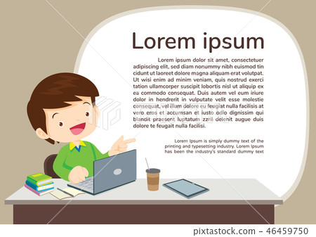 studens boy and E-learning concept background studens boy and E-learning concept background 46459750