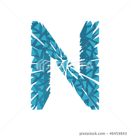 The letter N in the alphabet broken 3d perspective The letter N in the alphabet broken 3d perspective 46459843