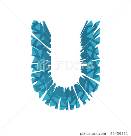 The letter U in the alphabet broken 3d perspective The letter U in the alphabet broken 3d perspective 46459851