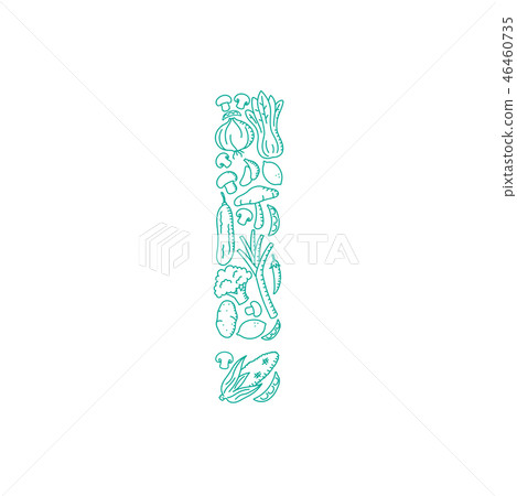 Exclamation mark sign Vegetable pattern set Exclamation mark sign Vegetable pattern set 46460735