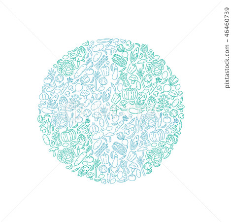 Globe shape Vegetable pattern set illustration Globe shape Vegetable pattern set illustration 46460739
