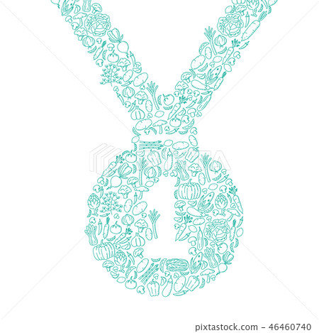 Number one Medal shape Vegetable pattern set Number one Medal shape Vegetable pattern set 46460740