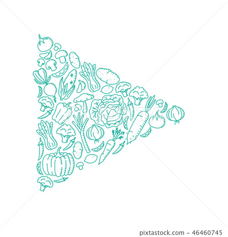 Play sign symbol Vegetable pattern illustration Play sign symbol Vegetable pattern illustration 46460745