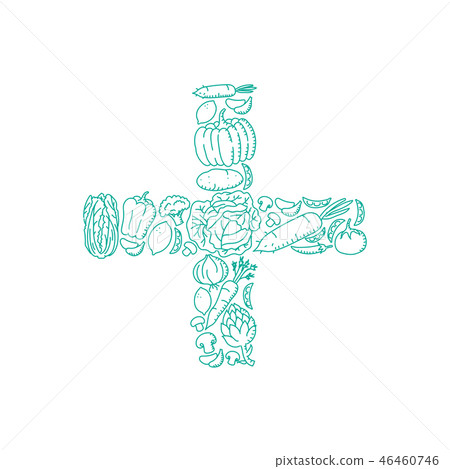 Plus sign symbol Vegetable pattern illustration Plus sign symbol Vegetable pattern illustration 46460746
