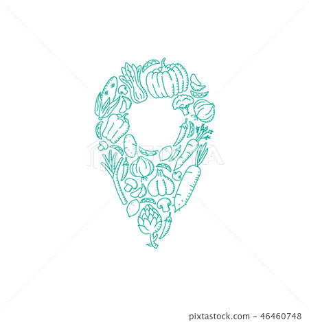GPS navigator symbol Vegetable pattern GPS navigator symbol Vegetable pattern 46460748