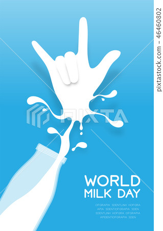 Milk splash I Love You hand sign language shape 46460802