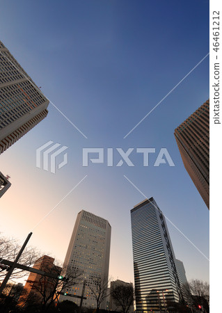 High-rise building group at dusk High-rise building group at dusk 46461212