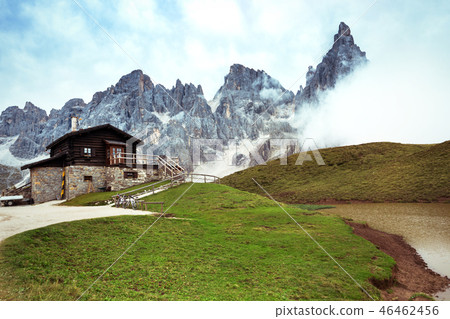 rifugio high at the Dolomites mountains rifugio high at the Dolomites mountains 46462456