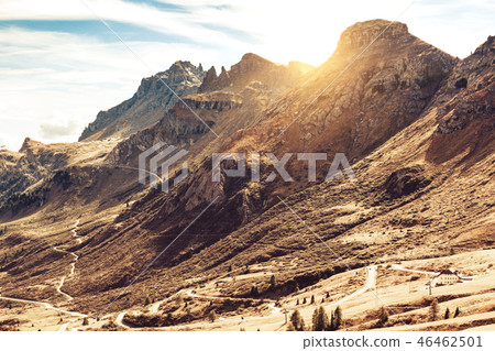 mountain landscape around the Pass Pordoi mountain landscape around the Pass Pordoi 46462501