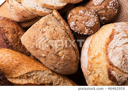 fresh bread and wheat on the wooden fresh bread and wheat on the wooden 46462958