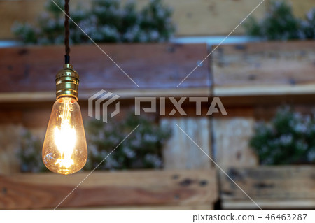 vintage lamp decoration in coffee shop. vintage lamp decoration in coffee shop. 46463287
