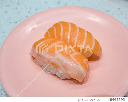 Nigiri Sushi set on dish 46463593