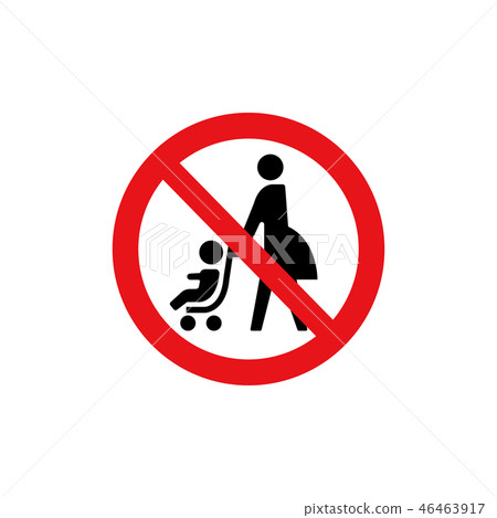 禁止標記插圖/嬰兒車禁止使用 46463917