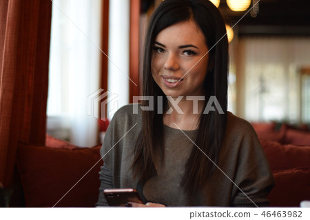 smiling beautiful girl with dimples on the cheeks 46463982