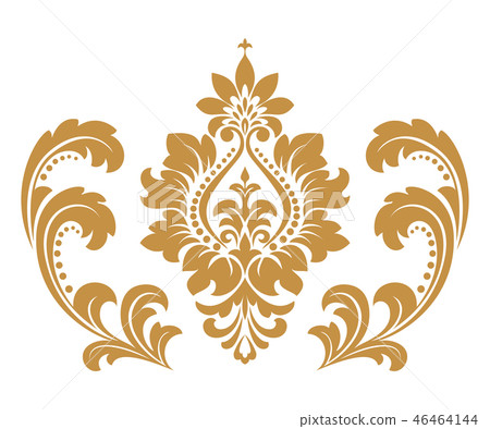 Damask graphic ornament. Floral design element.  46464144