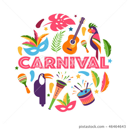 Brazilian Carnival, music festival, masquerade flyer template Brazilian Carnival, music festival, masquerade flyer template 46464643